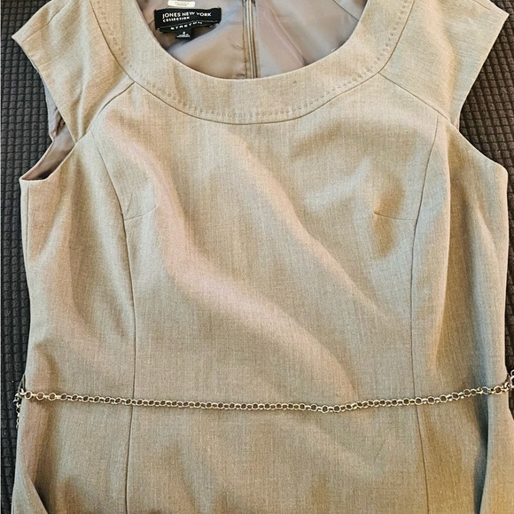 Heather Grey Cap Sleeve Sheath Dress Sz 2 NWOT No Belt - Picture 2 of 6